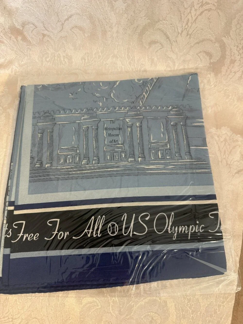 1990s US Open Tennis Tournament Commerorative Silk Scarf Sealed NYC Museums